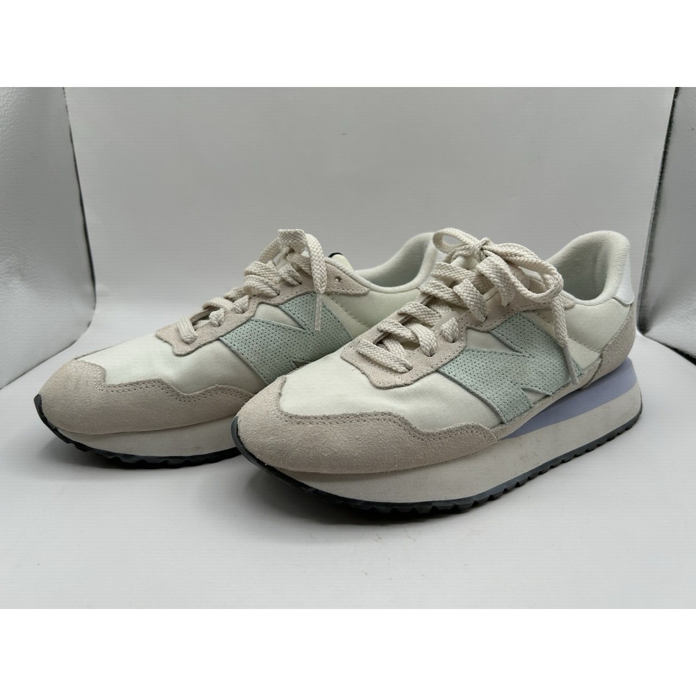 New Balance Womens 237 White Blue Size 5.5B Running Sneaker Shoes